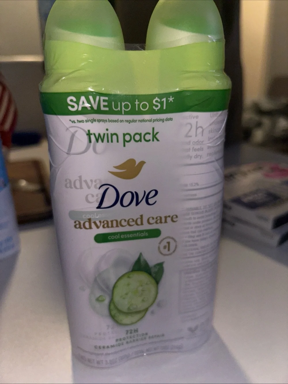 Advanced Care Cool Essentials Antiperspirant Deodorant - Green (Twin Pack)